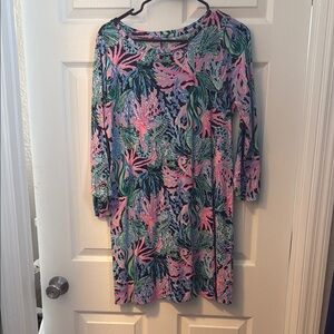 Lilly Pulitzer Pink and Green Midi Dress